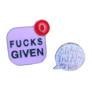 Set Enamel Lapel Pins (Both included)